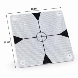 Reflektierende Zieltafel 25×25 cm aus Aluminium – für große Distanzen