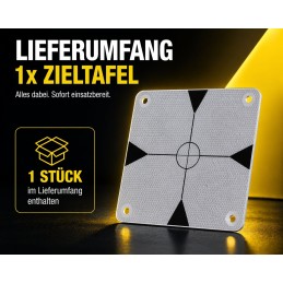 Reflective Survey Target Plate 25×25 cm Aluminium – Long Range