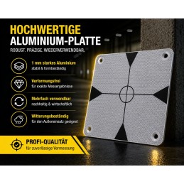 Reflective Survey Target Plate 25×25 cm Aluminium – Long Range