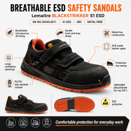 Lemaitre BLACKSTRIKKER S1 ESD Safety Sandals