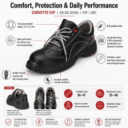 CORVETTE S1P SRC safety shoes with puncture protection
