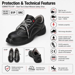 CORVETTE S1P SRC safety shoes with puncture protection