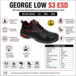 GEORGE LOW S3 ESD – Safety Shoes Aluminium Toe