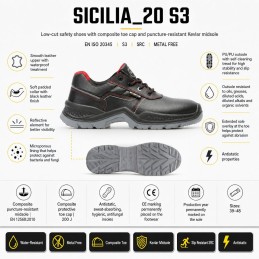 SICILIA 20 S3 – półbuty ochronne metal free SRC