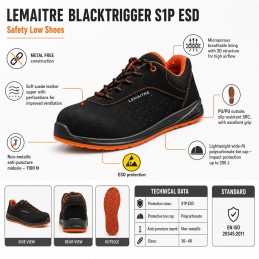 Lemaitre BLACKTRIGGER S1P ESD buty robocze bez metalu