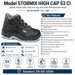 STORMIX HIGH S3 CI – Safety Boots Steel Toe