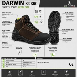 Lemaitre DARWIN S3 – Metal Free Safety Boots