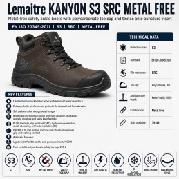 Lemaitre KANYON S3 – Sicherheitsstiefel Metal Free