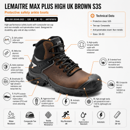 Safety Boots LEMAITRE MAX PLUS HIGH S3S Leather