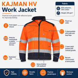 KAJMAN HV Arbeits-Sweatshirt mit Reflexstreifen