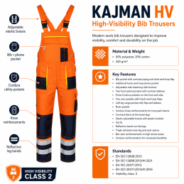 High-Visibility Bib Trousers KAJMAN HV