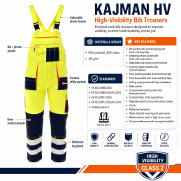 High-Visibility Bib Trousers KAJMAN HV