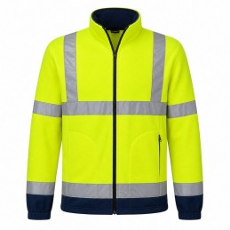 KAJMAN HV Gelbe Warnschutz-Fleecejacke
