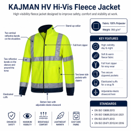 KAJMAN HV Yellow Hi-Vis Fleece Jacket