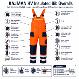 Insulated Bib Trousers KAJMAN HV