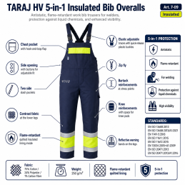 Gefütterte Latzhose TARAJ HV 5-in-1 G art. 7-09
