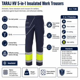 Insulated Work Trousers TARAJ HV 5-in-1 G art. 7-08