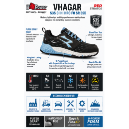 U-Power VHAGAR S3S – chaussures de sécurité ESD HRO