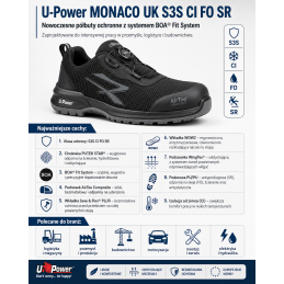 U-Power MONACO UK S3S – BOA ESD Safety Shoes
