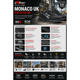 U-Power MONACO UK S3S – chaussures de sécurité BOA ESD