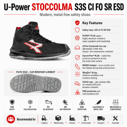 U-Power STOCCOLMA S3S – Metal-Free ESD Safety Boots
