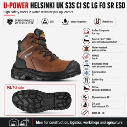 U-POWER HELSINKI UK S3S CI SC LG Safety Boots