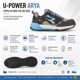 U-POWER ARYA S1PS HI HRO FO SR ESD Safety Shoes